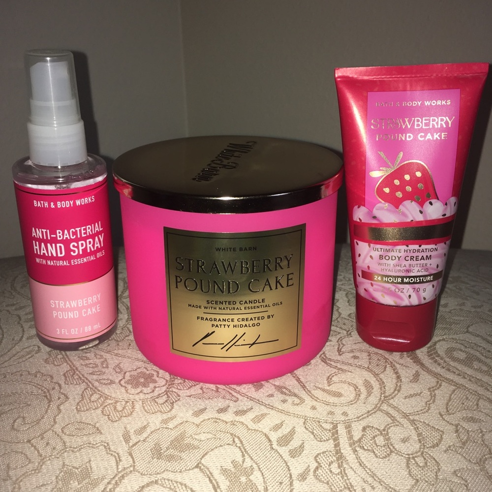🍓 Bath & Body Works Strawberry Pound Cake set - BRAND NEW!